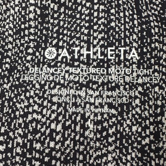 Athleta Delancey Textured Moto Tight Leggings Women’s Large Stretch Pockets Gray - Picture 6 of 10